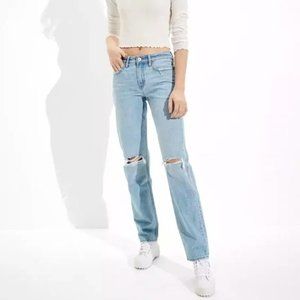 American Eagle Womens 6 Long 90s High Waisted Straight Leg Jeans NWT